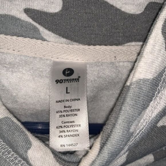 90 Degree By Reflex Womens Camouflage Print Cowl Neck Pullover Sweatshirt L - Picture 3 of 9